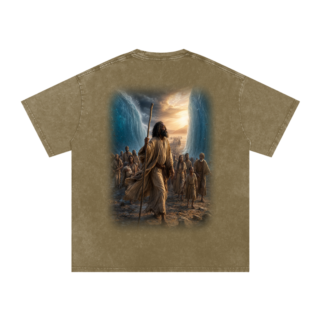 Jubilore “Moses” Snow Washed Oversized Cotton T-Shirt