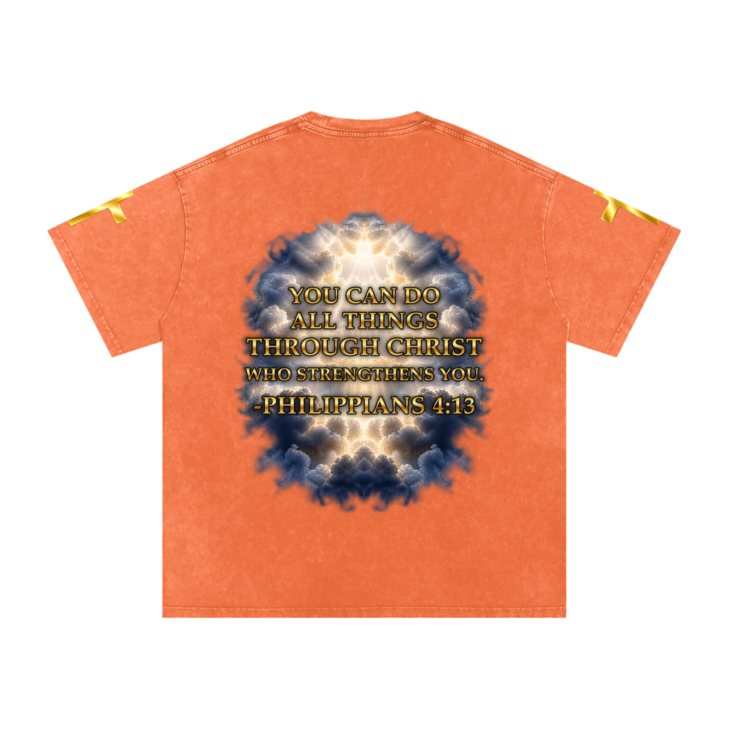 Jubilore "Christ Saves" Snow Washed Oversized Cotton T-Shirt