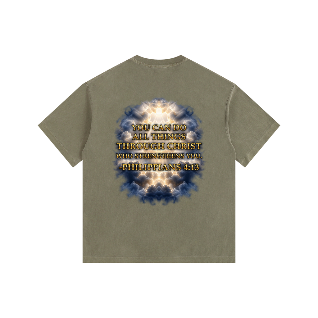 Jubilore "Christ Saves" Vintage Washed Oversized Cotton T-Shirt