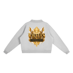 Jubiloré "Virtues" Essential Fleece Mock-Neck Crew Sweatshirt