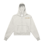 Jubiloré Fleeced Zip-Up Cropped Hoodie