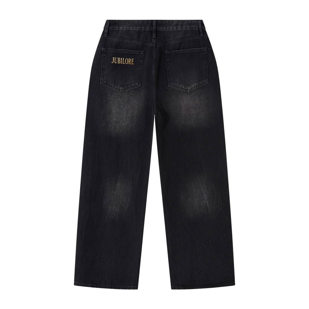 Jubilore Men's Vintage Wash Wide Leg Jeans