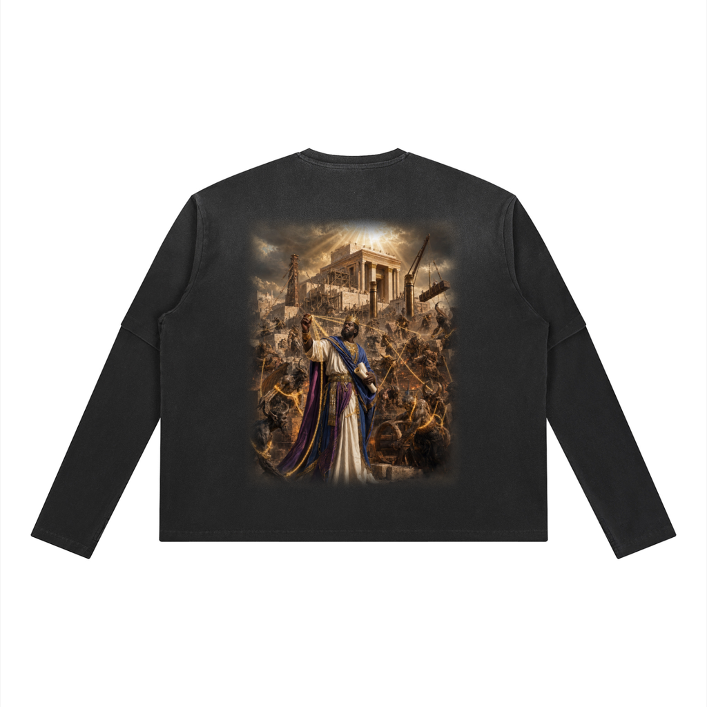 Jubilore “Solomon” Unisex Vintage Wash Layered T-Shirt
