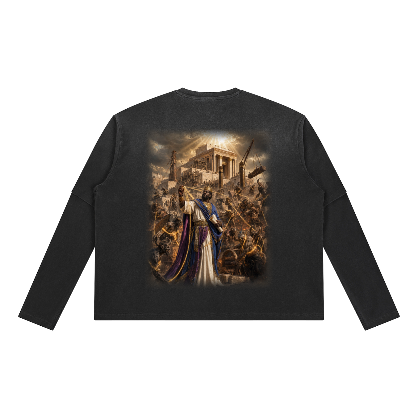Jubilore “Solomon” Unisex Vintage Wash Layered T-Shirt