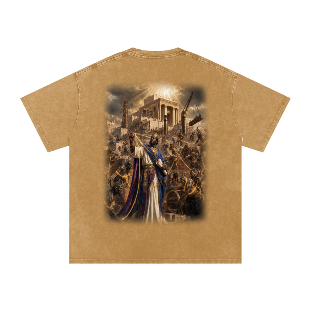 Jubilore “Solomon” Snow Washed Oversized Cotton T-Shirt