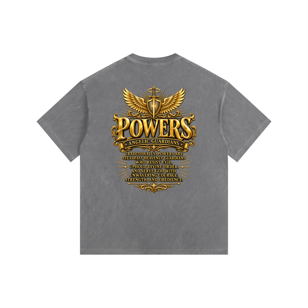Jubilore "Powers" Vintage Washed Oversized Cotton T-Shirt