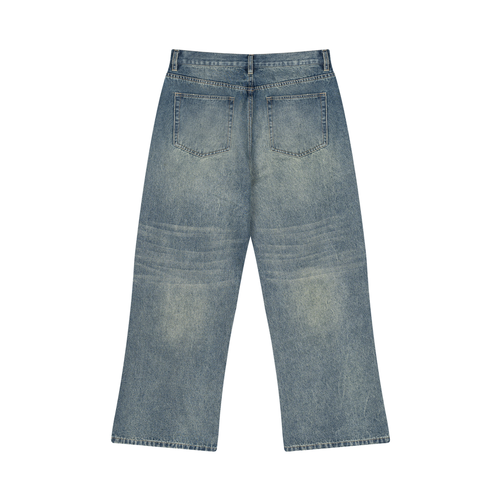Jubilore Men’s Vintage Wash Wide Leg Jeans