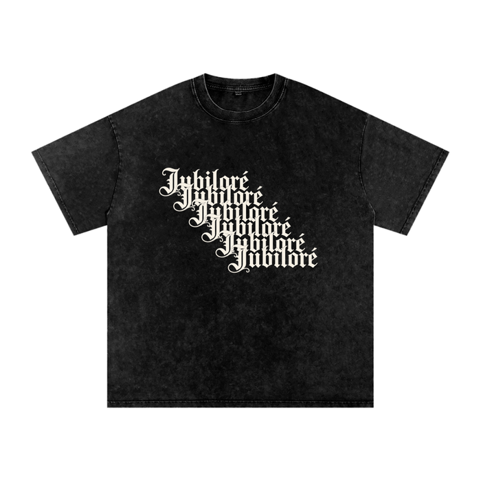 Jubilore Stacked Snow Washed Oversized Cotton T-Shirt