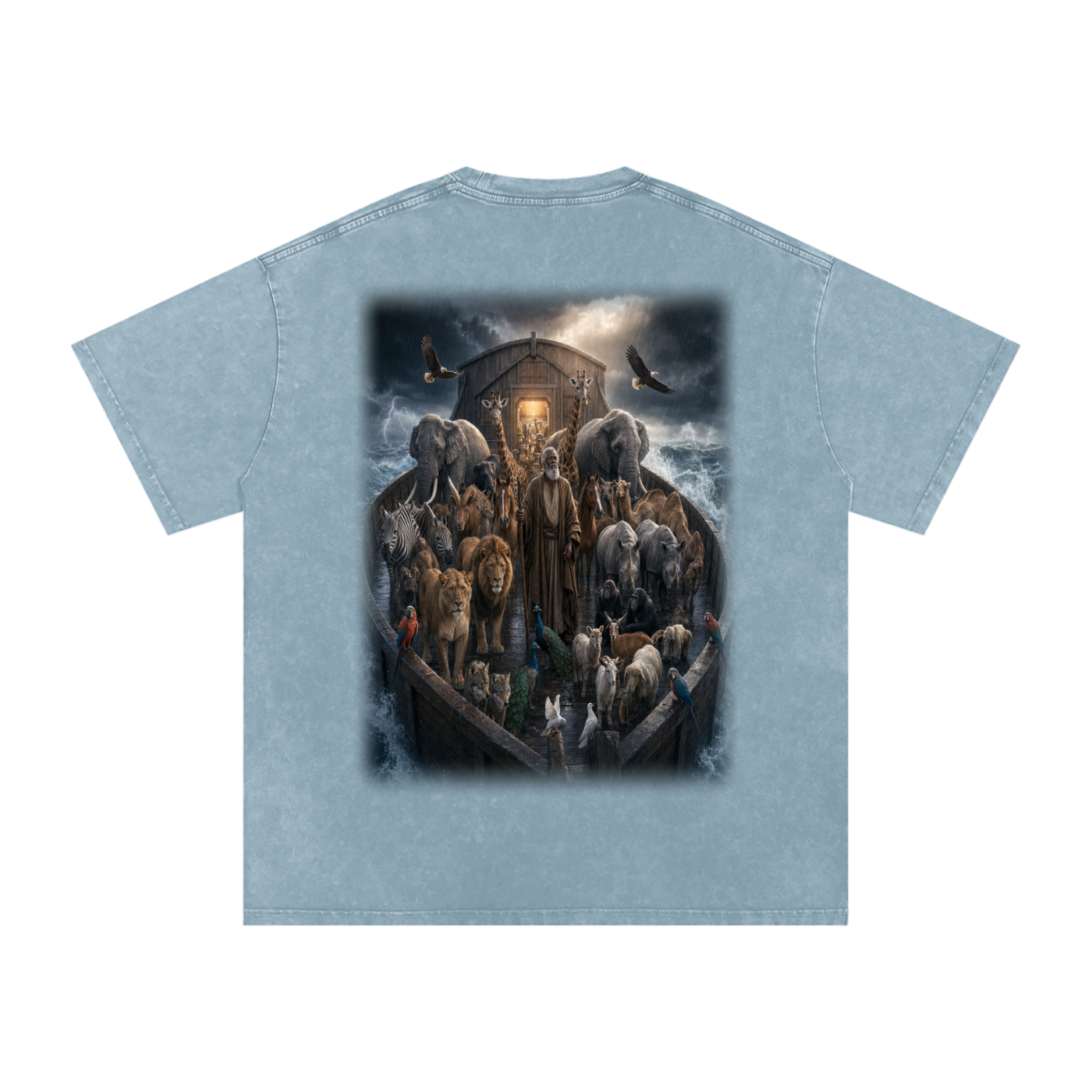 Jubilore "Noah" Snow Washed Oversized Cotton T-Shirt