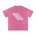 Jubilore Stacked Snow Washed Oversized Cotton T-Shirt