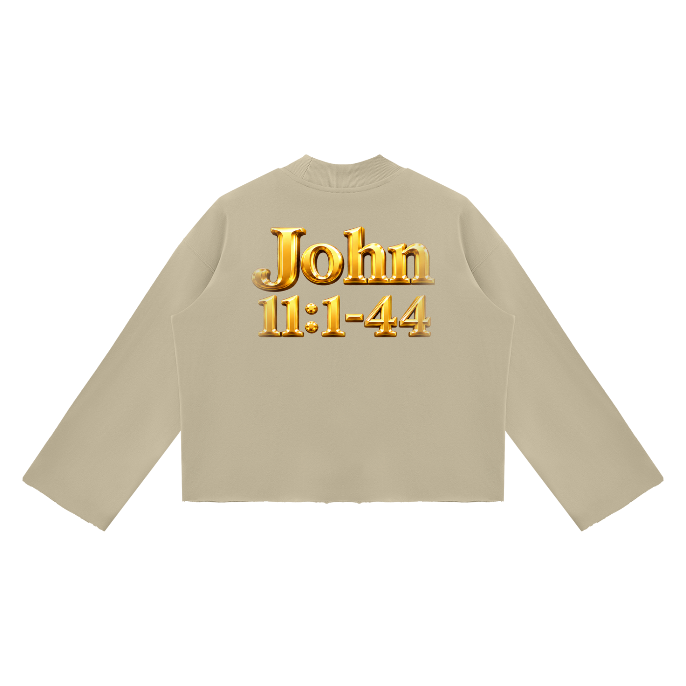 Jubiloré “Jesus Resurrects Lazarus” Unisex Mock Neck Raw Edge Boxy Sweatshirt