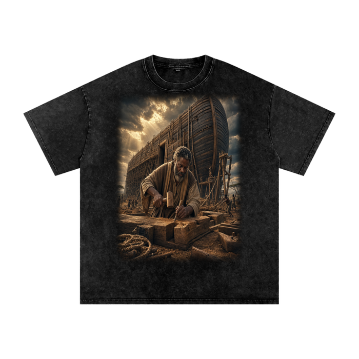 Jubilore "Noah" Snow Washed Oversized Cotton T-Shirt