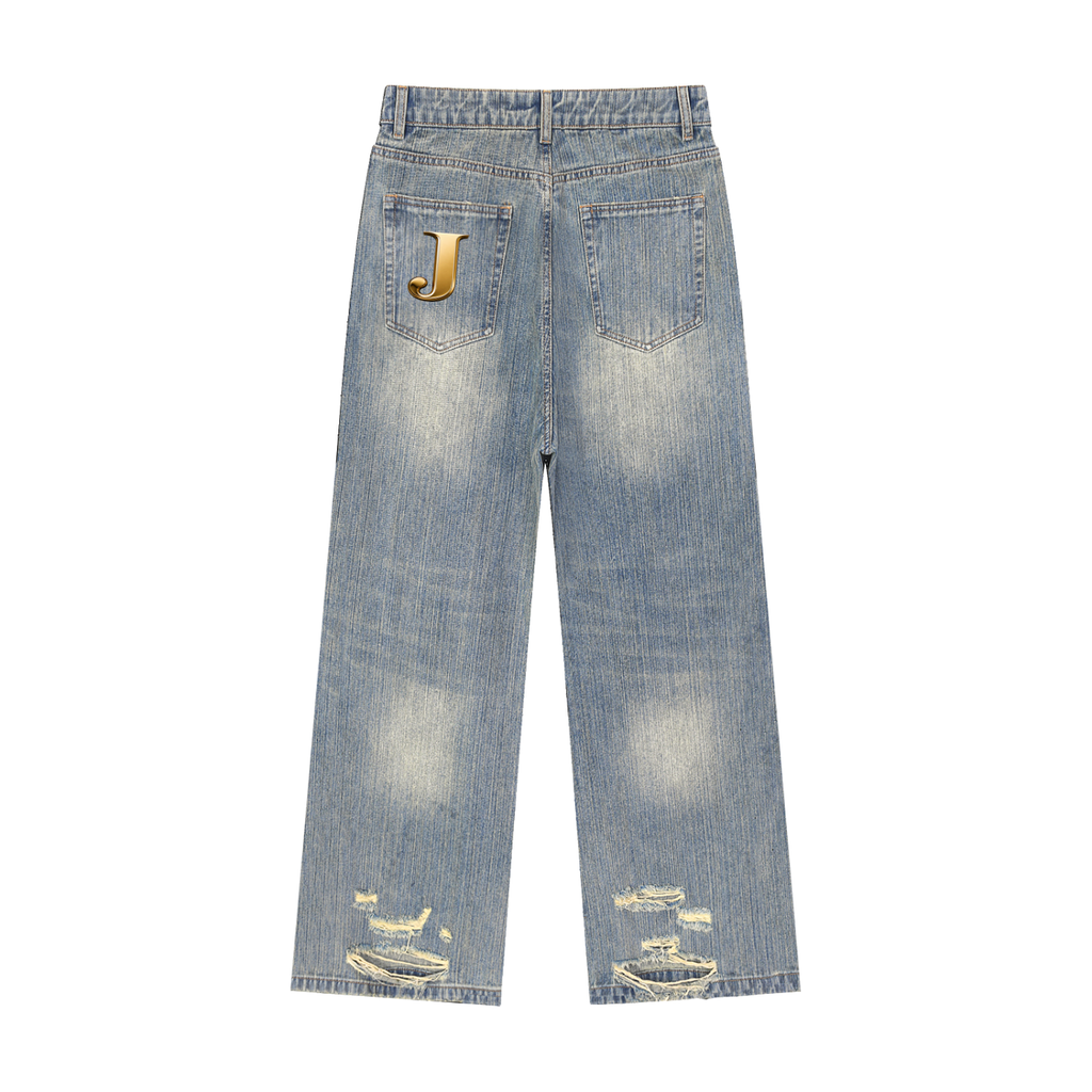 Jubilore Vintage Wash Distressed Denim Jeans