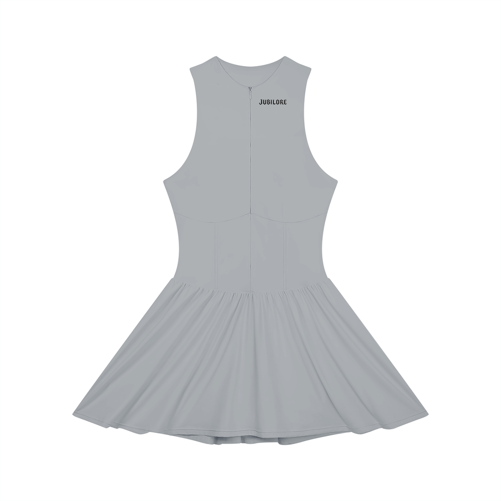 Jubilore Women’s Ruched Sleeveless Full-Zip Dress