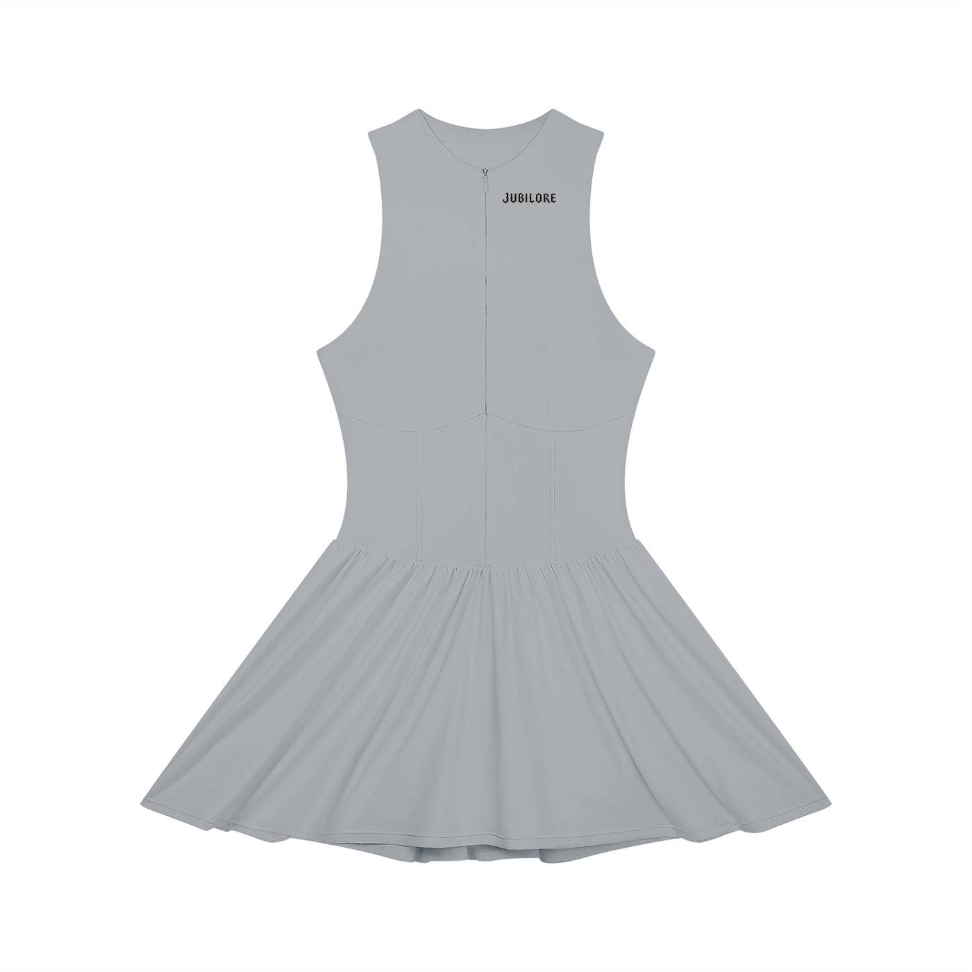 Jubilore Women’s Ruched Sleeveless Full-Zip Dress