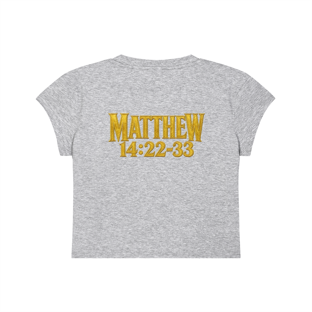 Jubiloré "Jesus Walks On Water" Women's Slim-Fit Cropped T-Shirt
