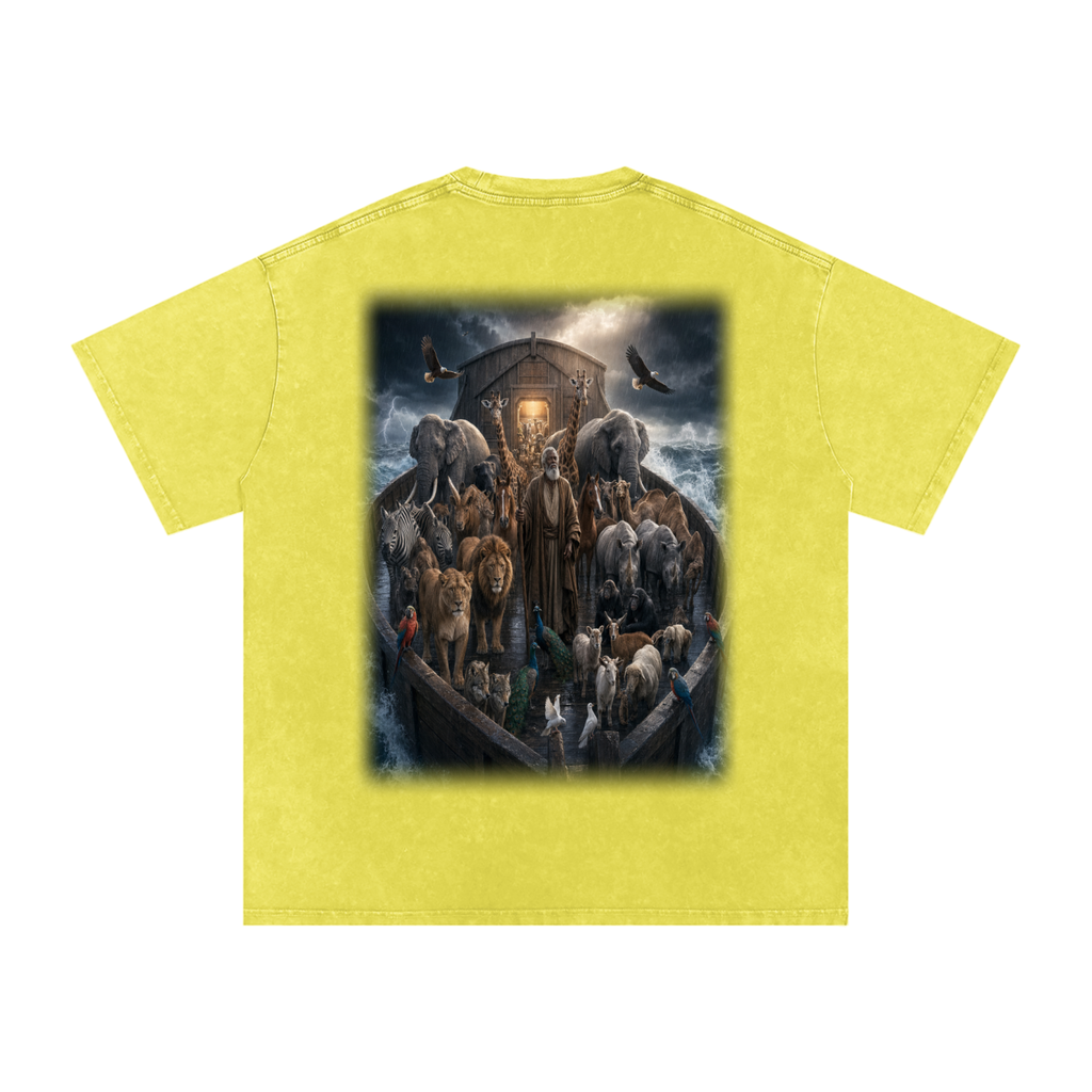 Jubilore "Noah" Snow Washed Oversized Cotton T-Shirt