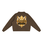 Jubiloré "Virtues" Essential Fleece Mock-Neck Crew Sweatshirt
