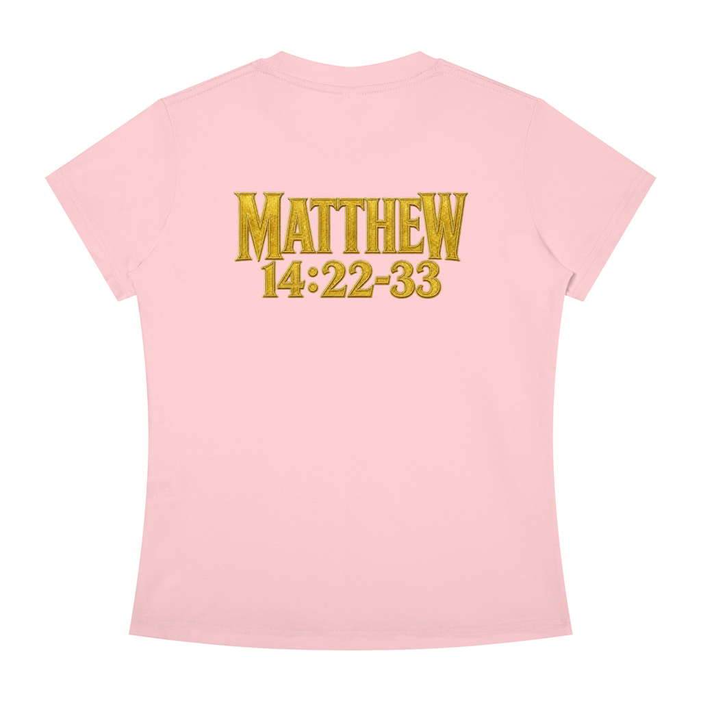 Jubiloré "Jesus Walks On Water" Women's Slim Fit Crewneck T-Shirt