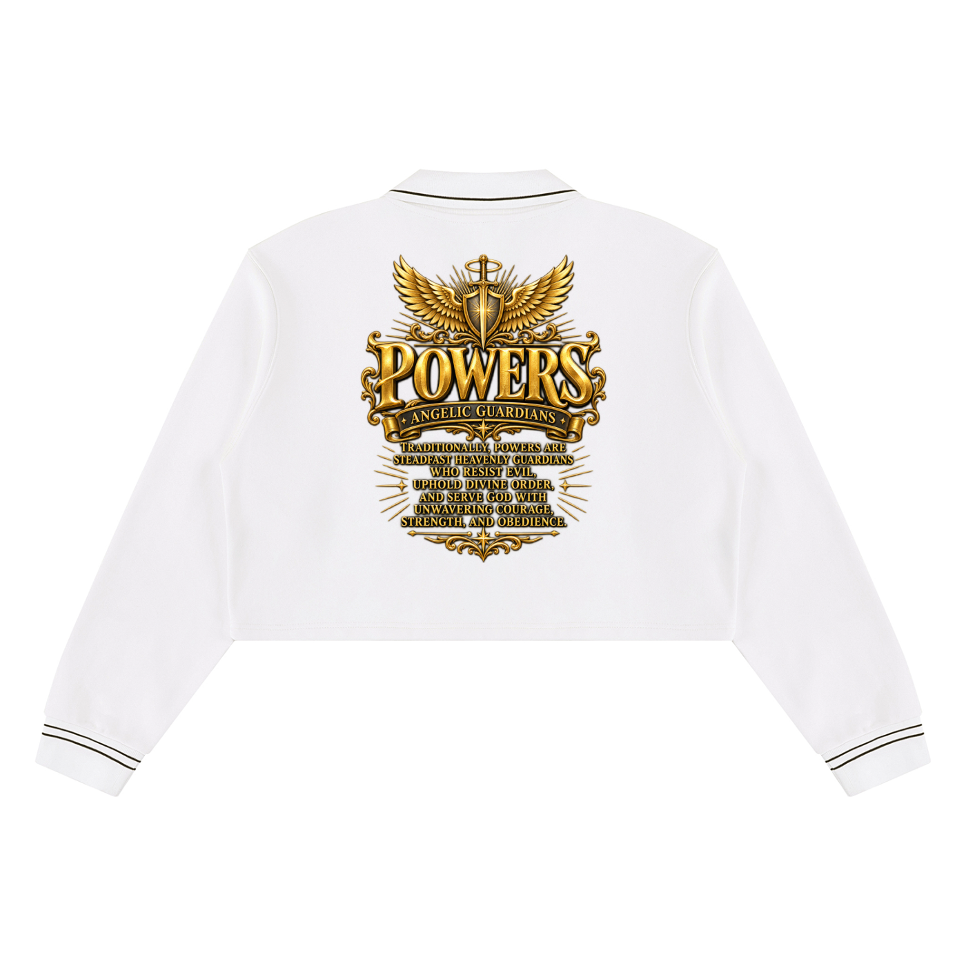 Jubiloré "Powers" Women’s Crop Collared Sweatshirt