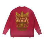 Jubilore "Michael" Sun Fade Distressed Ripped Crewneck sweater
