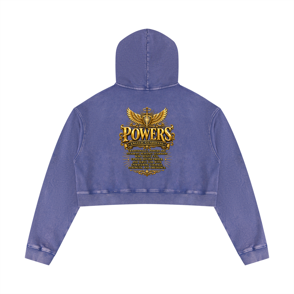 Jubiloré "Powers" Women’s Mineral Washed Crop Hoodie