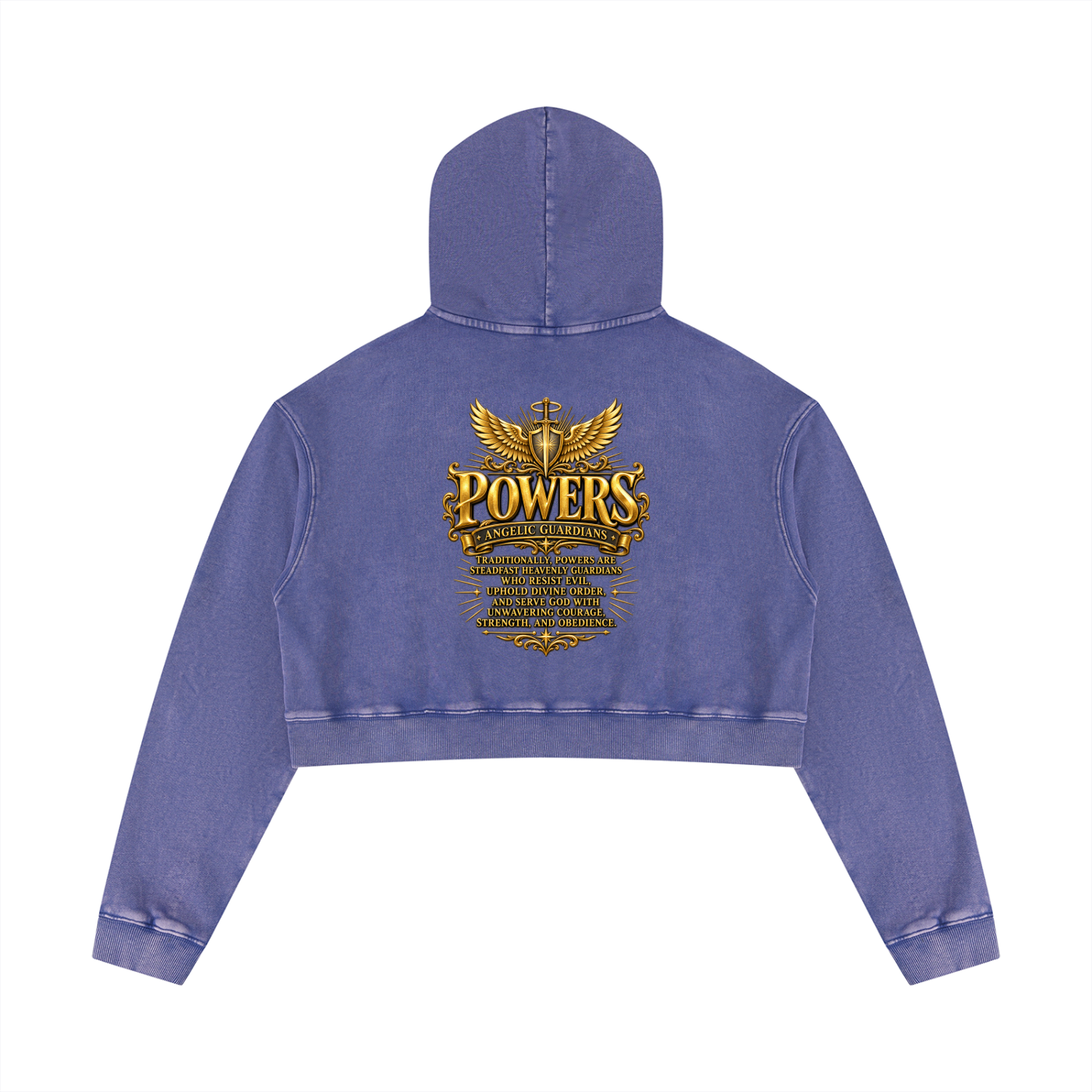 Jubiloré "Powers" Women’s Mineral Washed Crop Hoodie