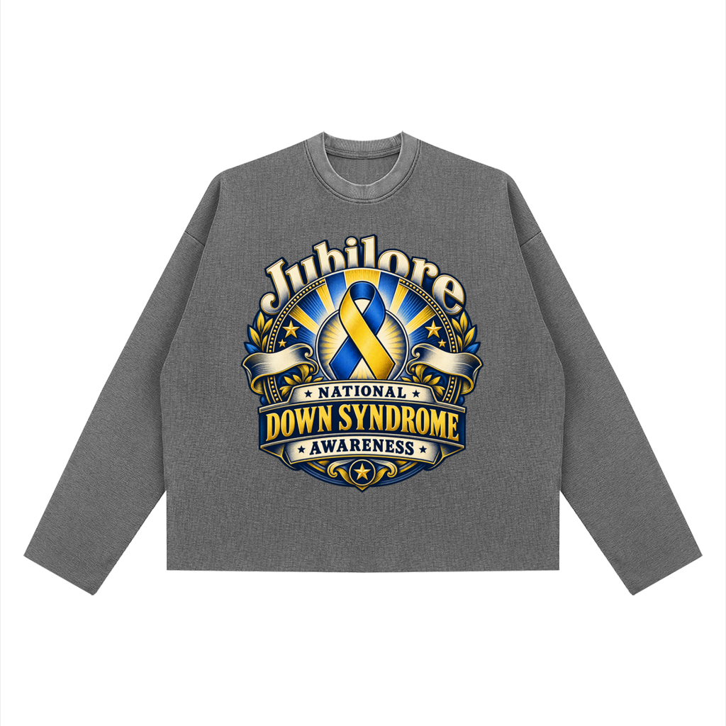 Jubilore "NAE" Unisex Vintage Wash Boxy  Waffle Raw Edge T-Shirt