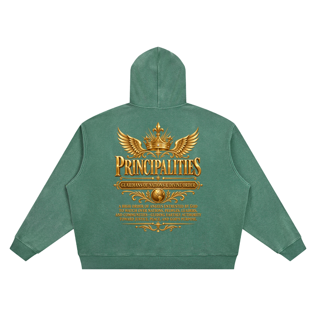 Jubilore "Principalities" Unisex Vintage Wash Waffle Boxy Hoodie