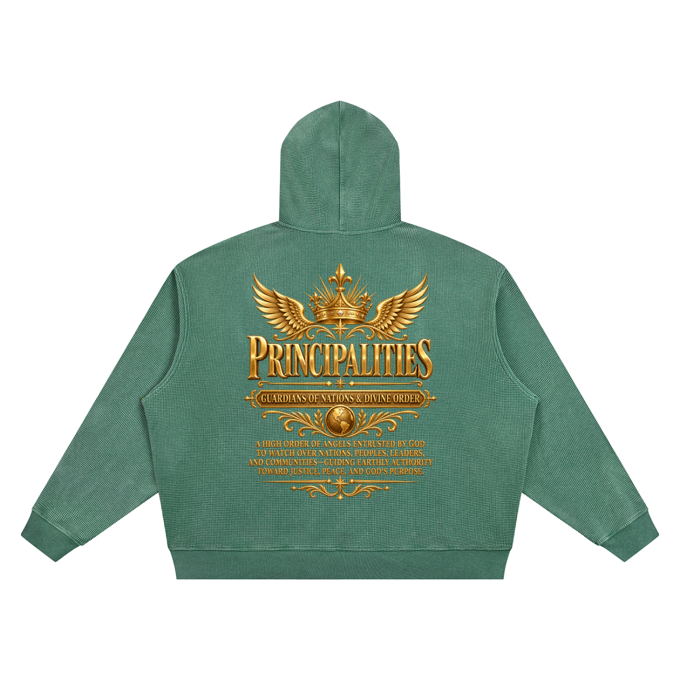 Jubilore "Principalities" Unisex Vintage Wash Waffle Boxy Hoodie