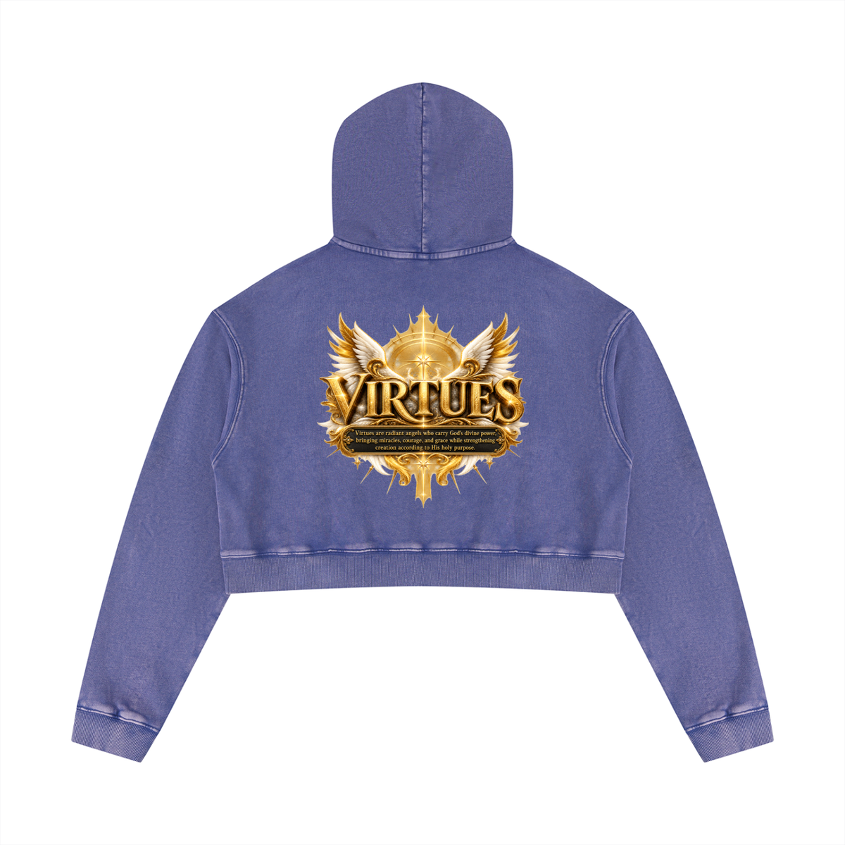 Jubiloré "Virtues" Women’s Mineral Washed Crop Hoodie