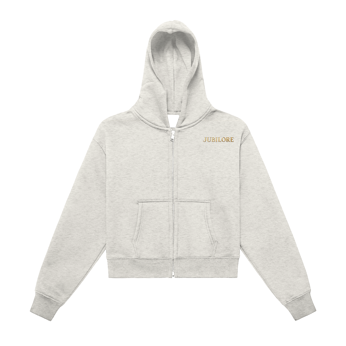Jubiloré Fleeced Zip-Up Cropped Hoodie