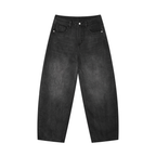 Jubilore Men's Sunfade Vintage Wash Barrel Leg Jeans