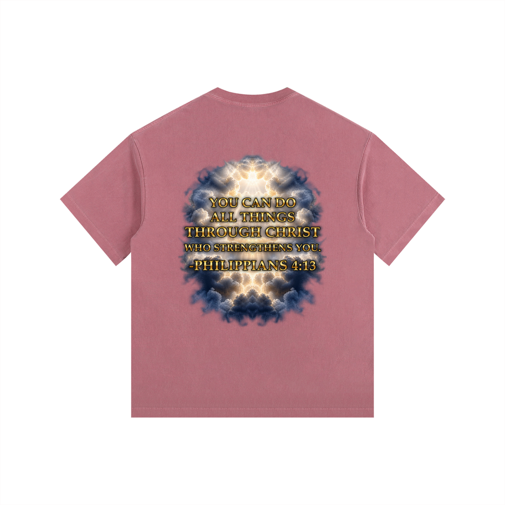 Jubilore "Christ Saves" Vintage Washed Oversized Cotton T-Shirt