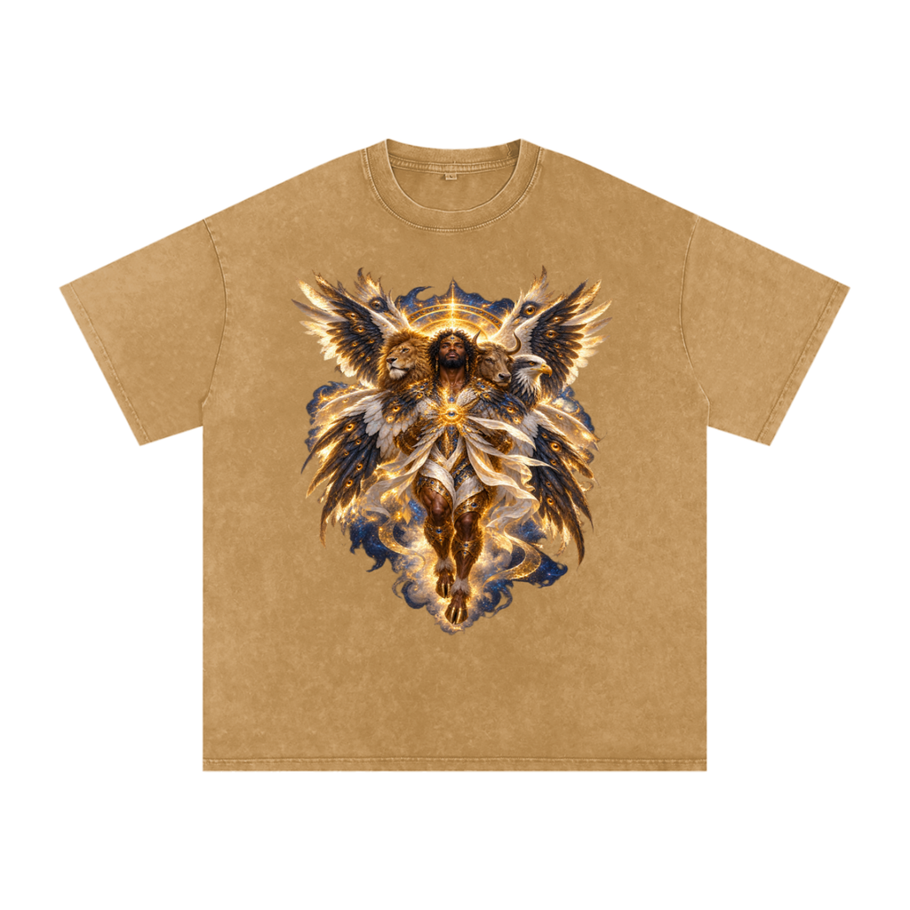 Jubilore Cherubim Snow Washed Oversized Cotton T-Shirt