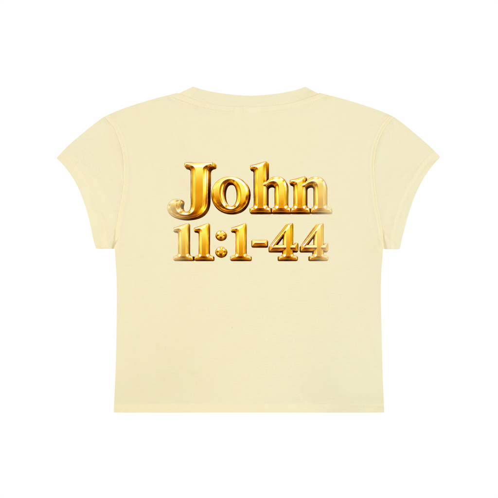 Jubiloré “Jesus Resurrects Lazarus” Women's Slim-Fit Cropped T-Shirt