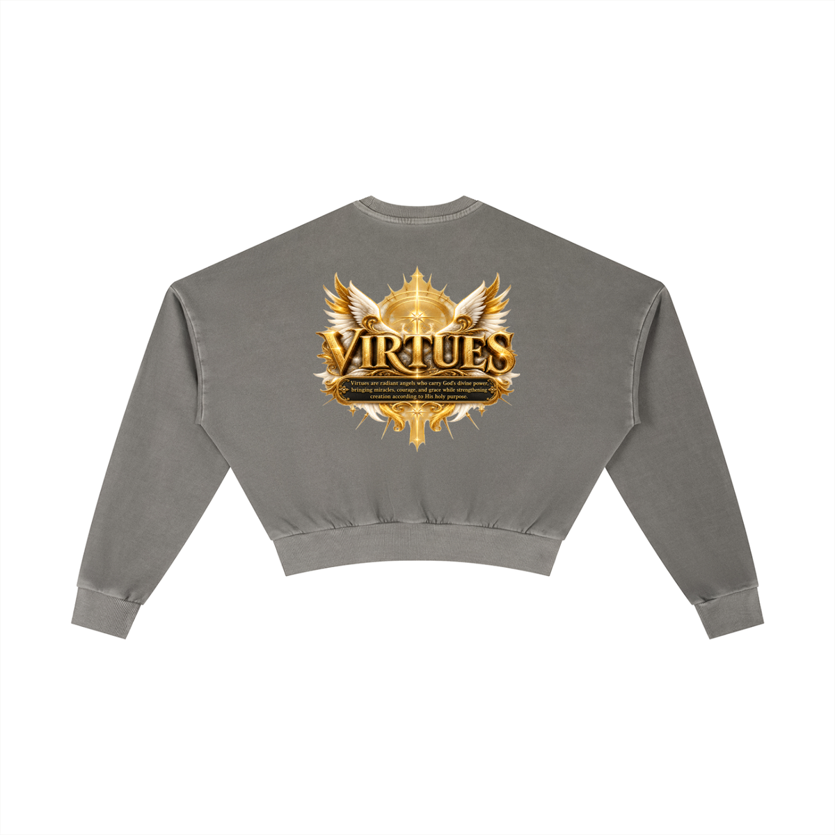 Jubiloré "Virtues" Vintage Washed Cropped Sweatshirt