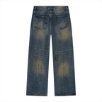 Jubilore Men's Vintage Wash Wide Leg Denim Jeans