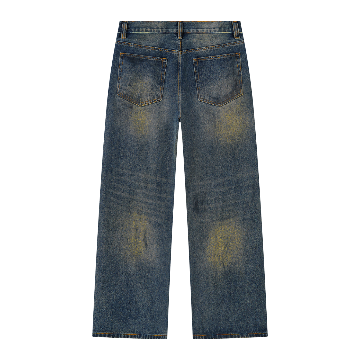 Jubilore Men's Vintage Wash Wide Leg Denim Jeans