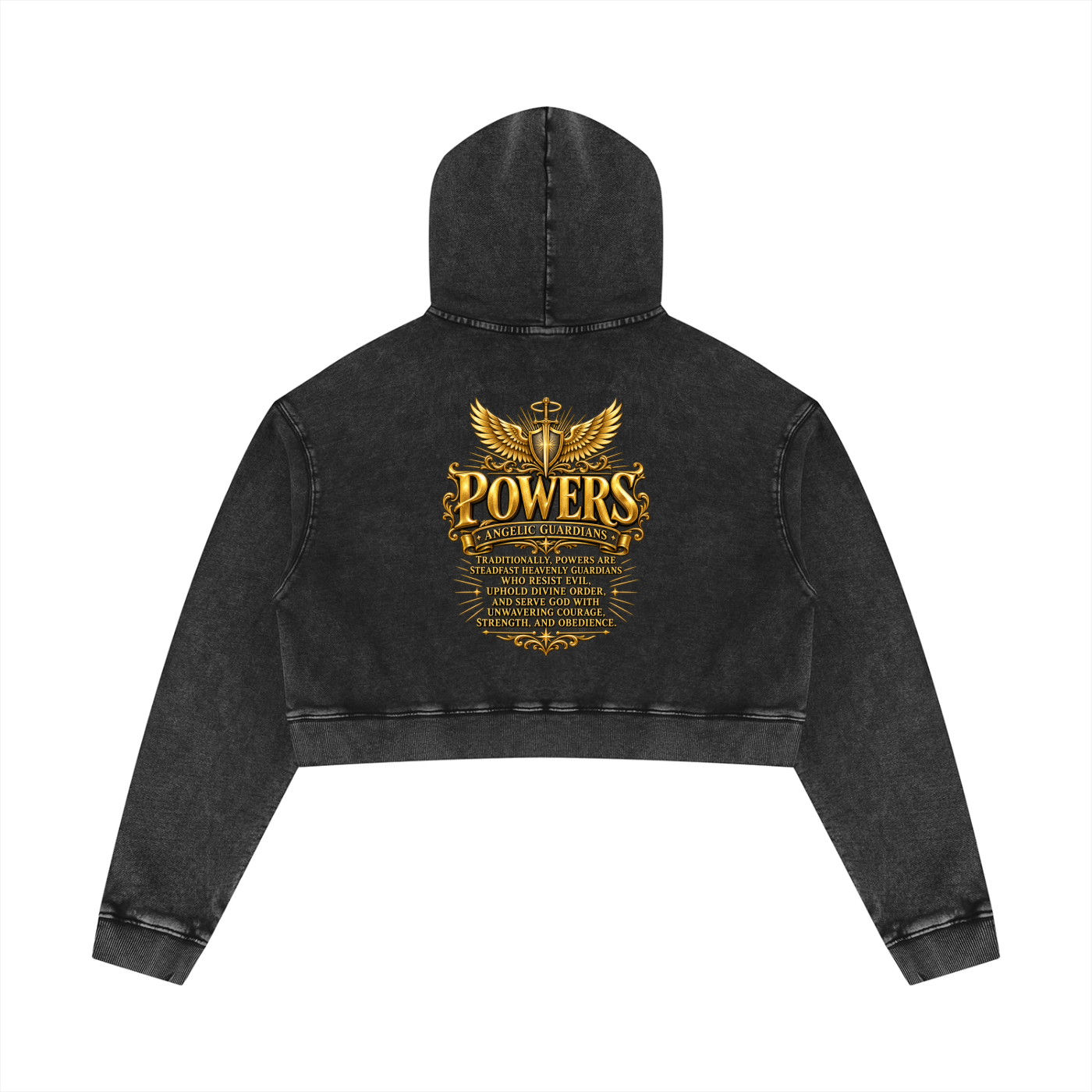 Jubiloré "Powers" Women’s Mineral Washed Crop Hoodie
