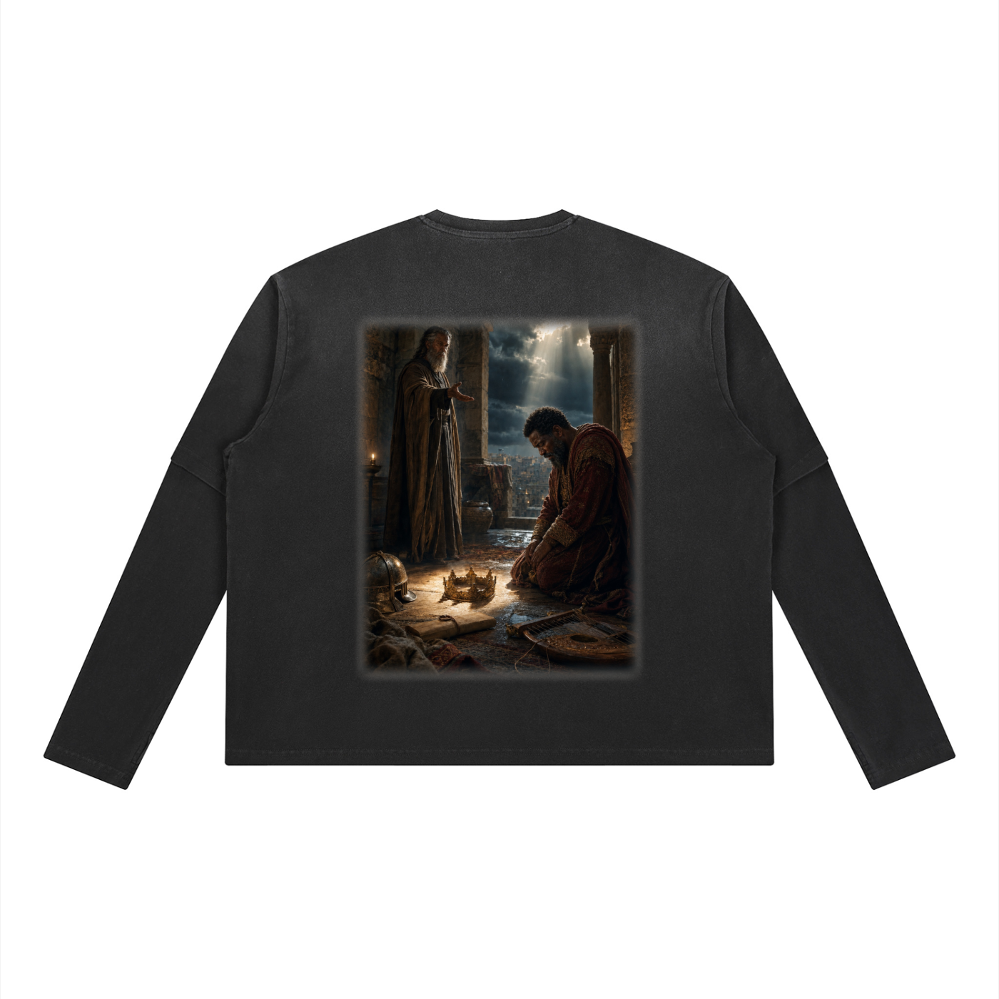 Jubilore “David” Unisex Vintage Wash Layered T-Shirt