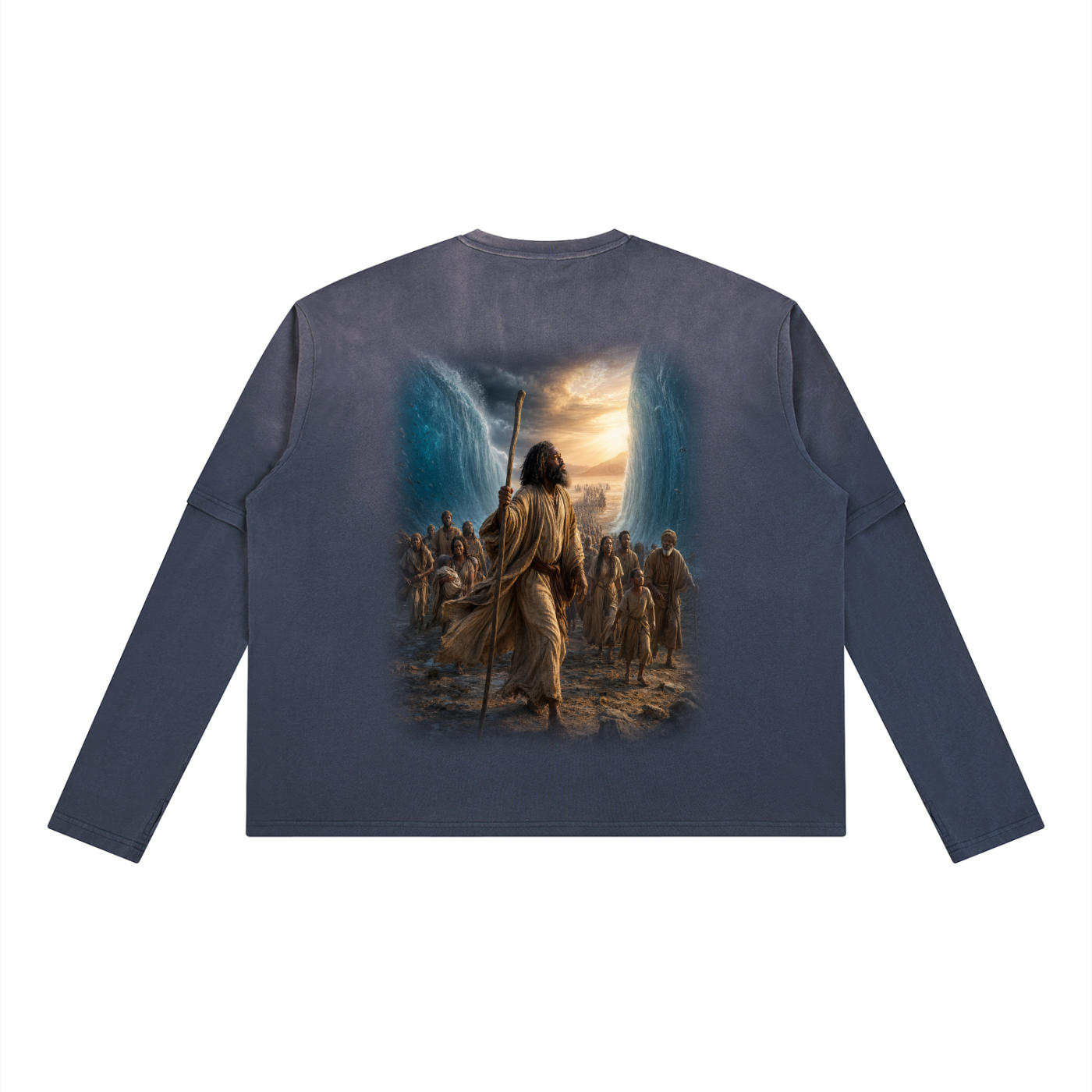 Jubilore “Moses” Unisex Vintage Wash Layered T-Shirt