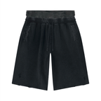 Jubilore Unisex Vintage Wash Distressed Wide Leg Shorts