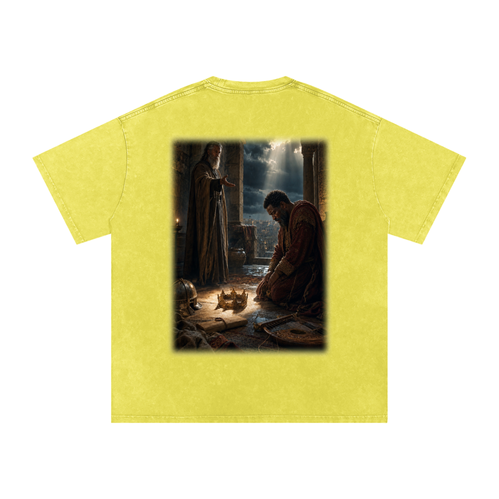 Jubilore “David” Snow Washed Oversized Cotton T-Shirt