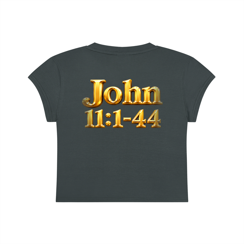 Jubiloré “Jesus Resurrects Lazarus” Women's Slim-Fit Cropped T-Shirt