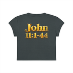 Jubiloré “Jesus Resurrects Lazarus” Women's Slim-Fit Cropped T-Shirt