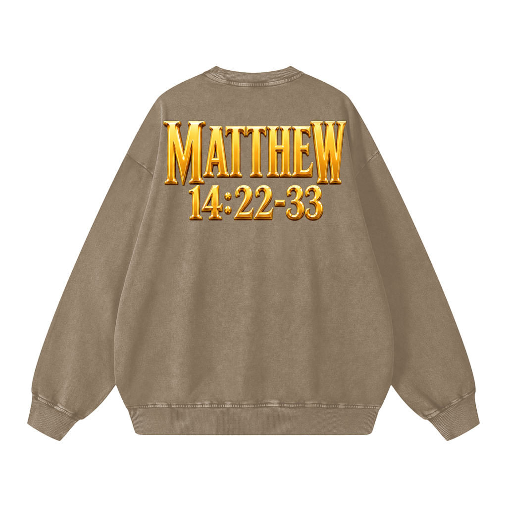 Jubilore "Jesus Walks On Water" Snow Washed Oversized Sweatshirt