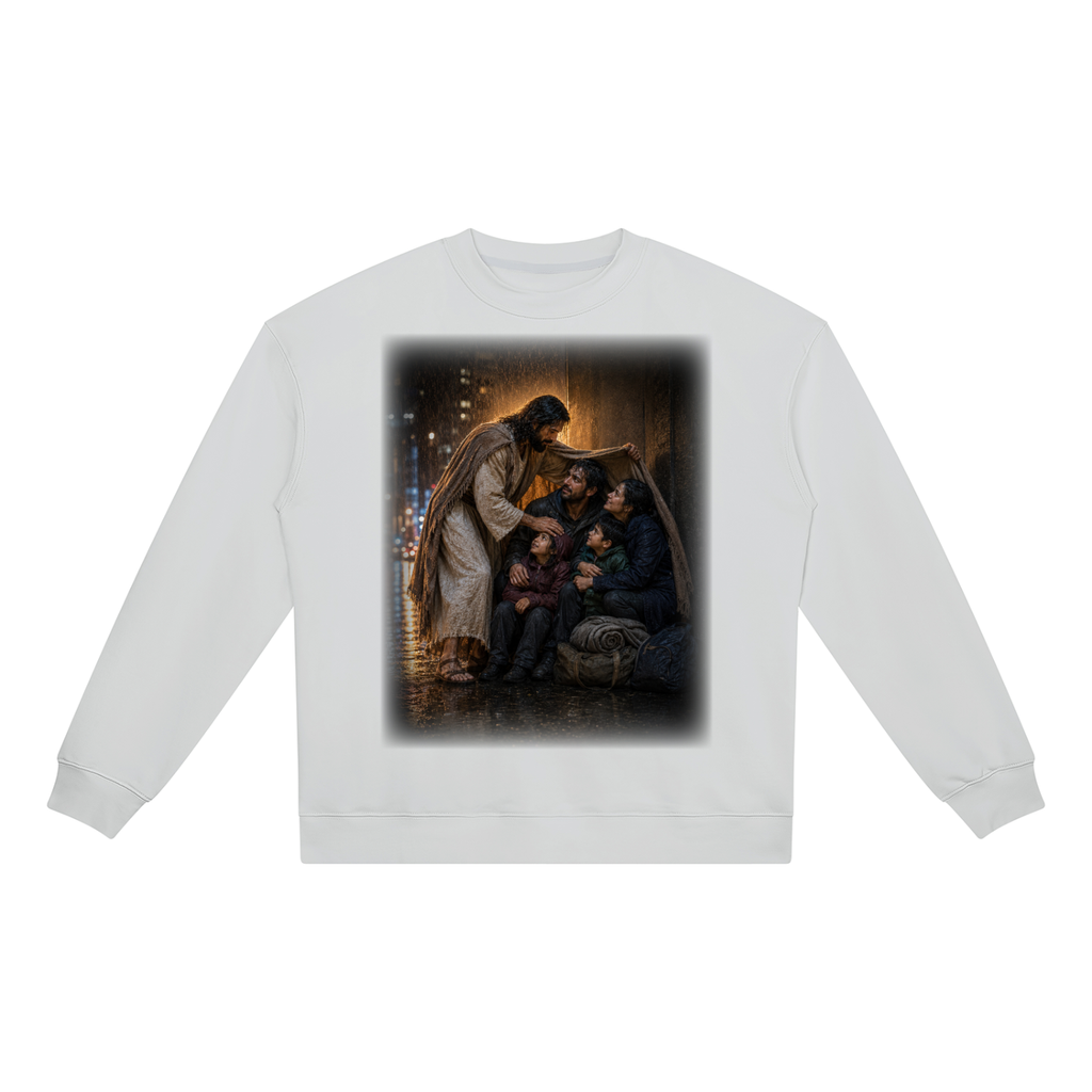 Jubilore "Christ Saves" Unisex Heavyweight Crewneck Sweatshirt
