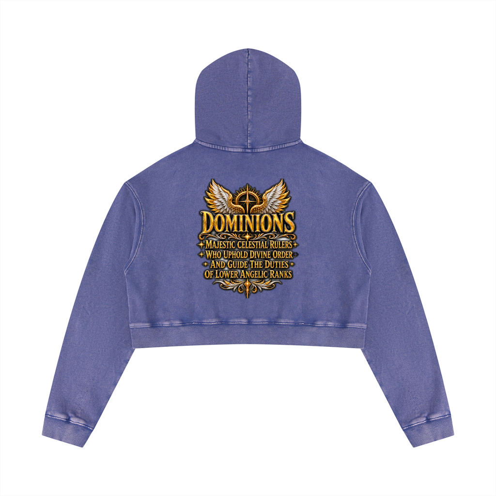 Jubiloré "Dominions" Women’s Mineral Washed Crop Hoodie