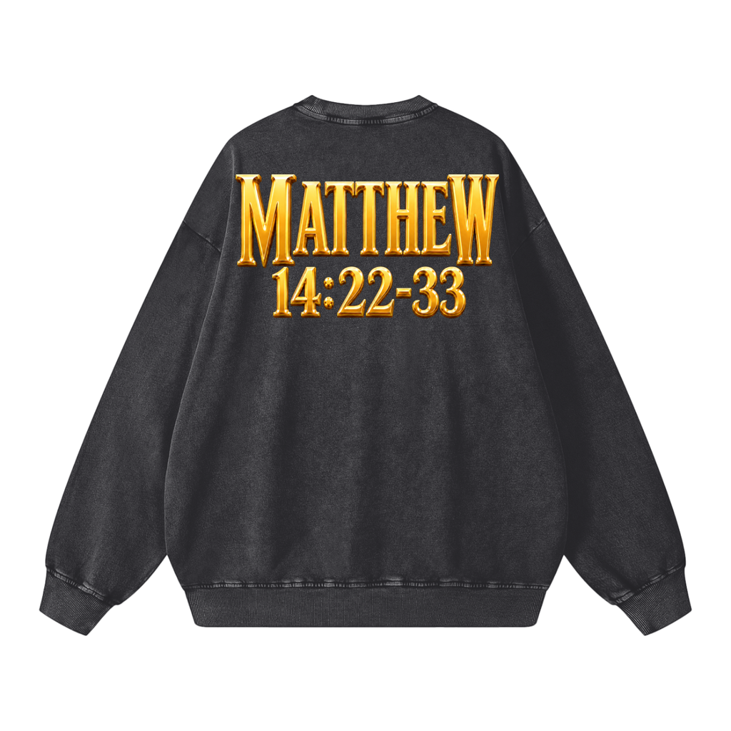 Jubilore "Jesus Walks On Water" Snow Washed Oversized Sweatshirt
